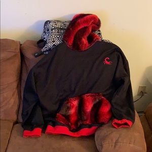 Red Fur hoodie 3xl big